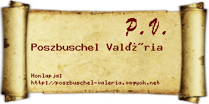 Poszbuschel Valéria névjegykártya